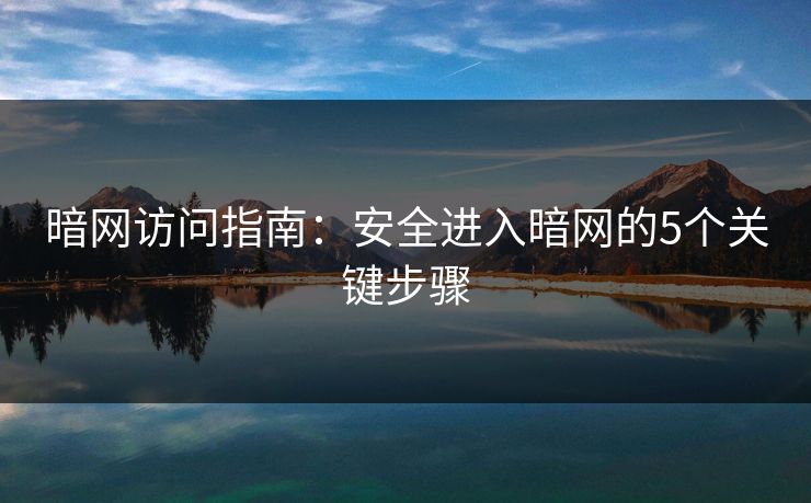 暗网访问指南：安全进入暗网的5个关键步骤