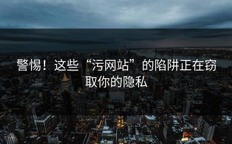 警惕!这些“污网站”的陷阱正在窃取你的隐私